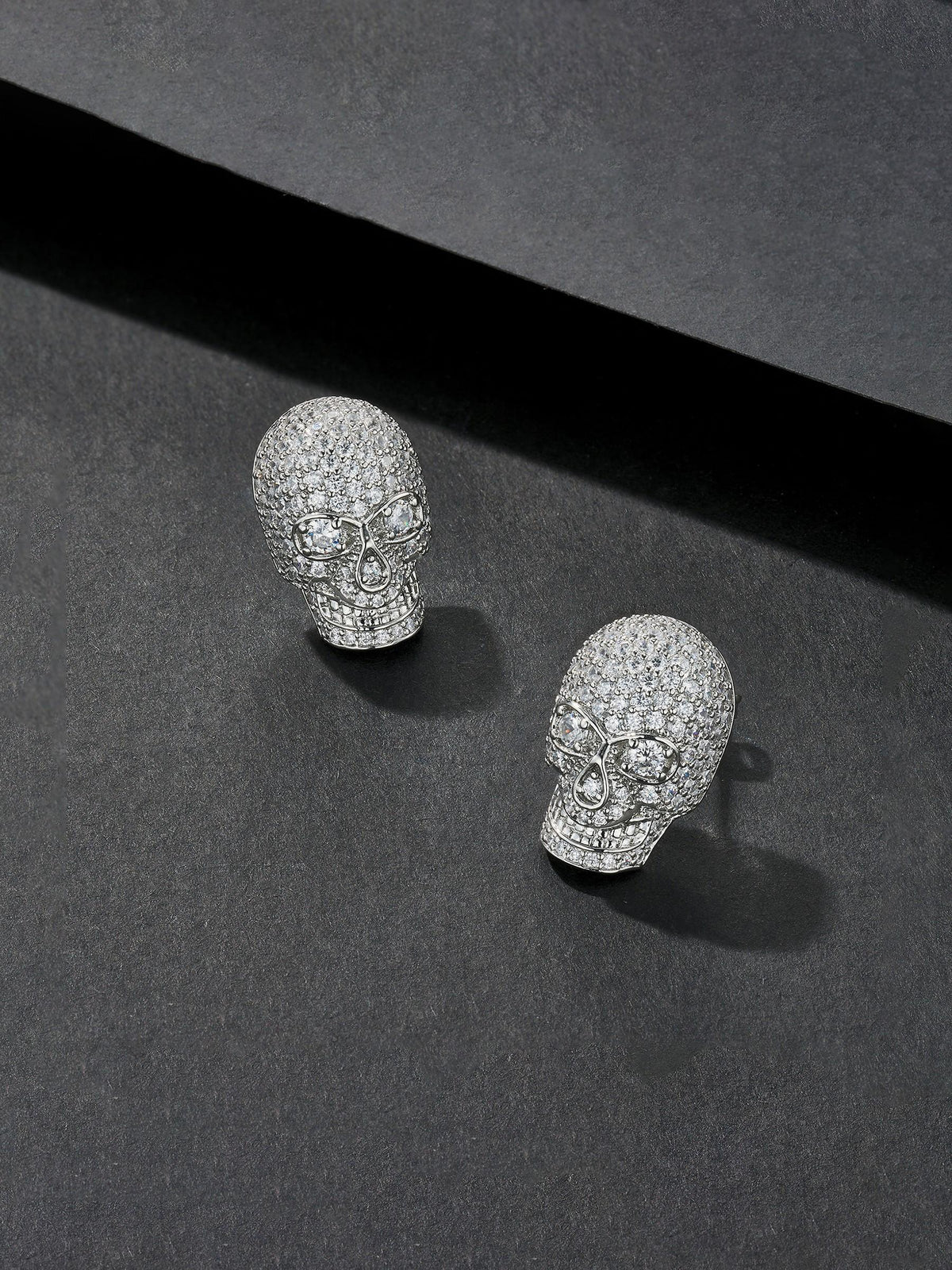 Iced Skull Stud Earrings