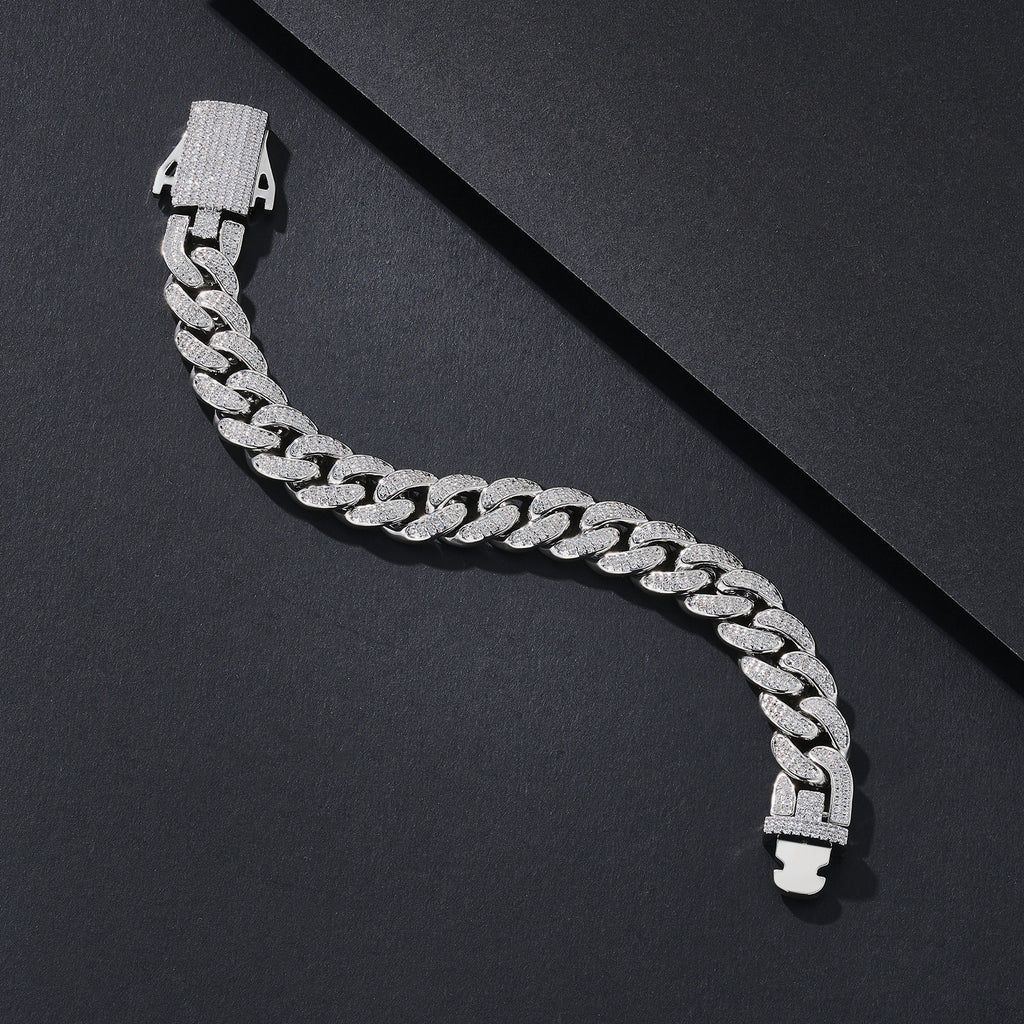 10mm Gloss-Prong Iced Miami Cuban Bracelet
