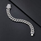 10mm Gloss-Prong Iced Miami Cuban Bracelet