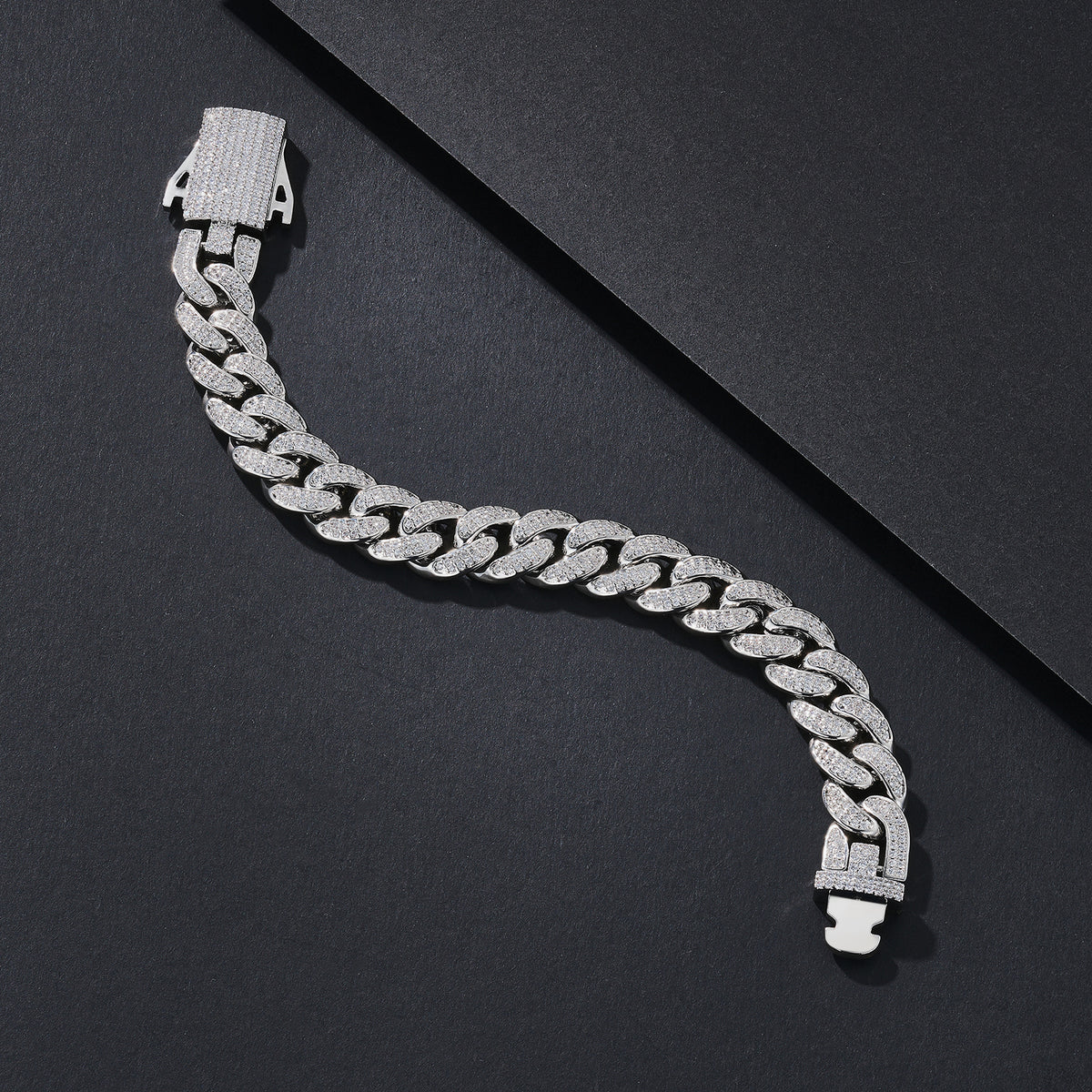 10mm Gloss-Prong Iced Miami Cuban Bracelet