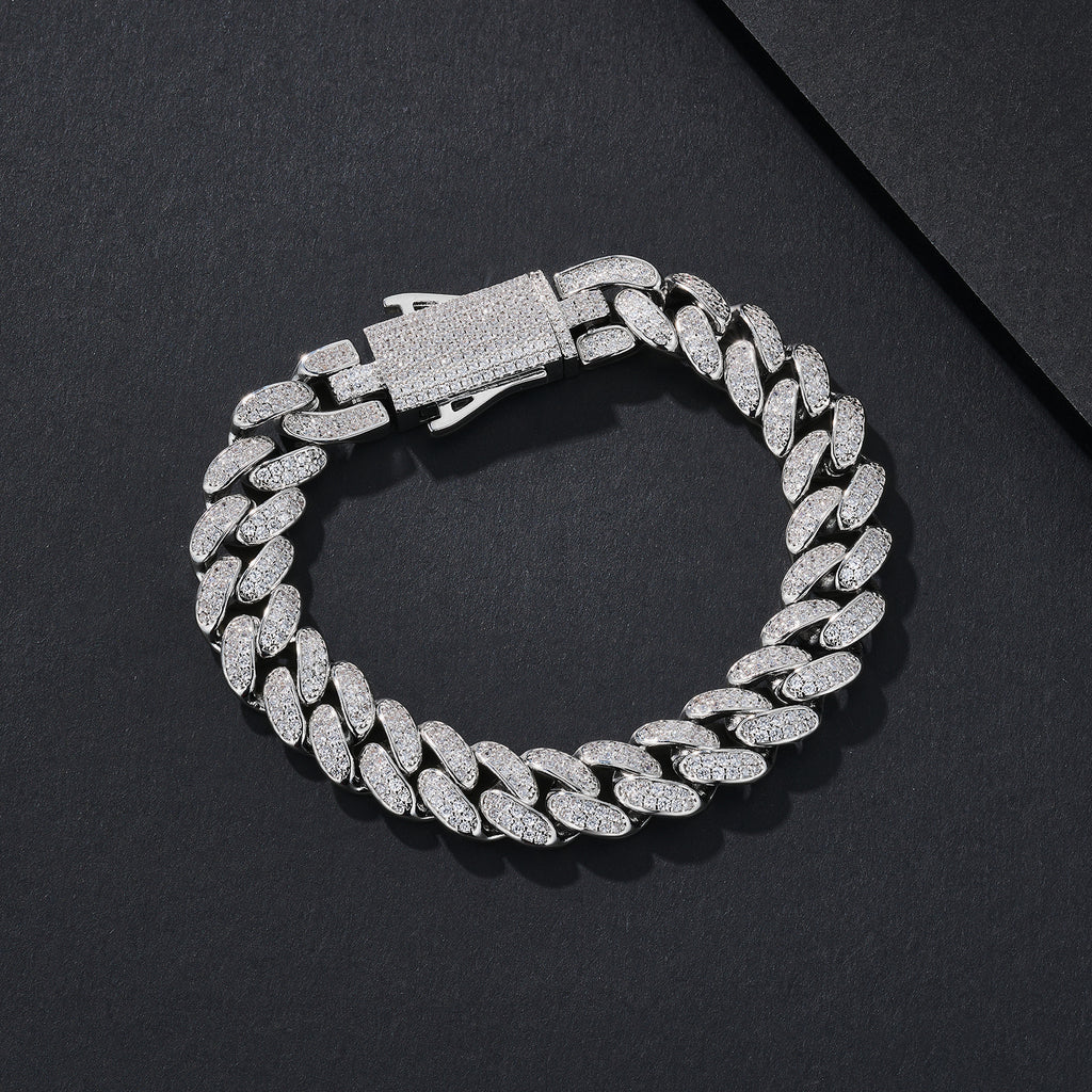 10mm Gloss-Prong Iced Miami Cuban Bracelet