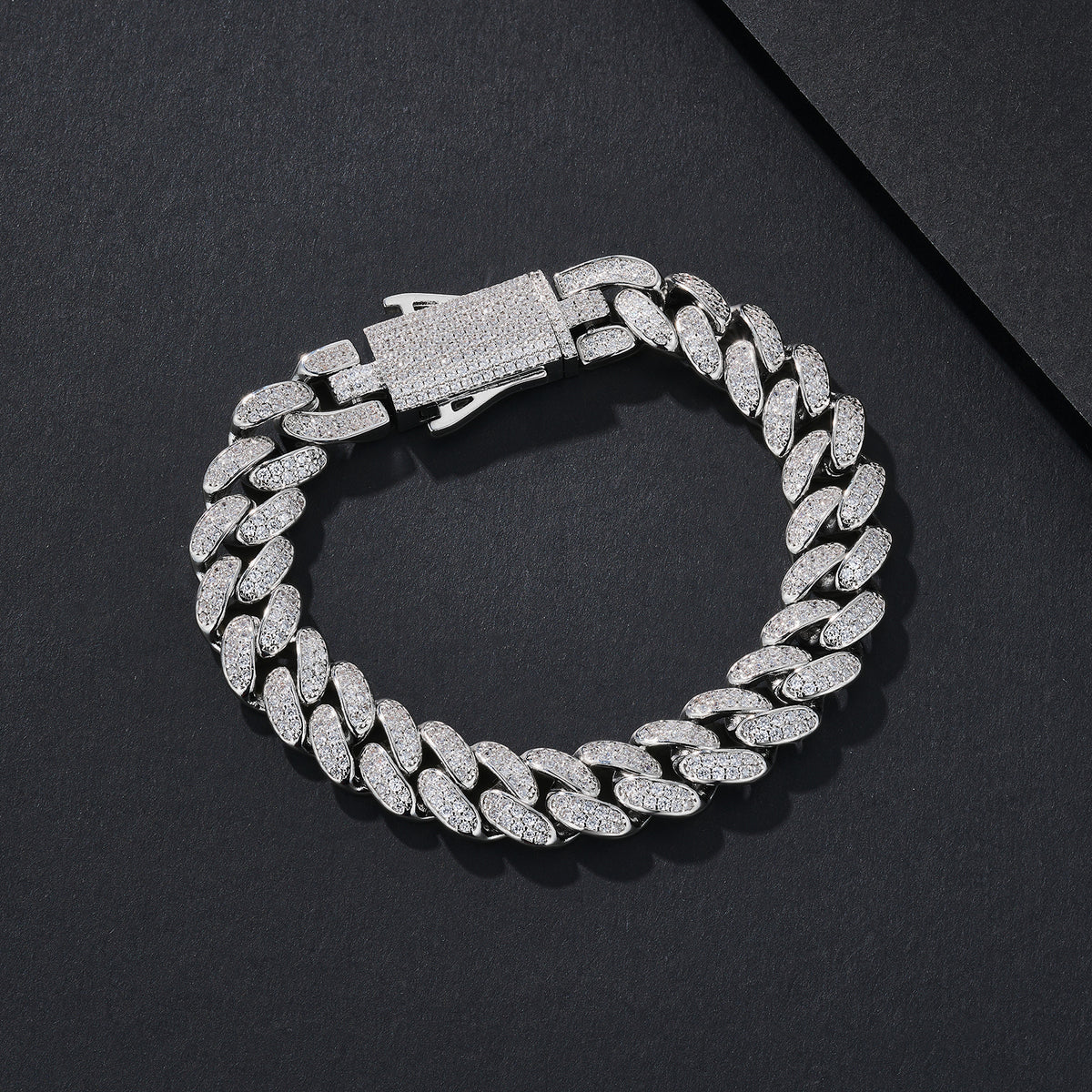 10mm Gloss-Prong Iced Miami Cuban Bracelet