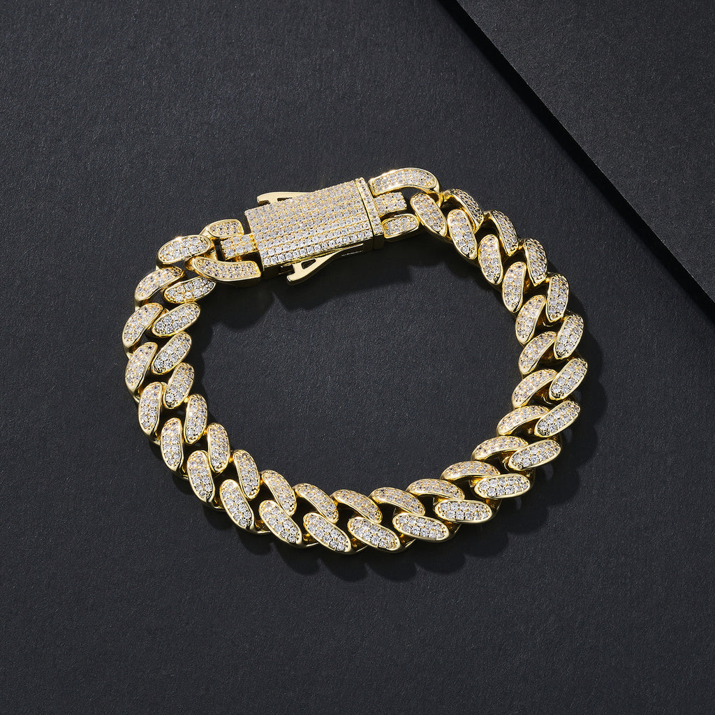 10mm Gloss-Prong Iced Miami Cuban Bracelet