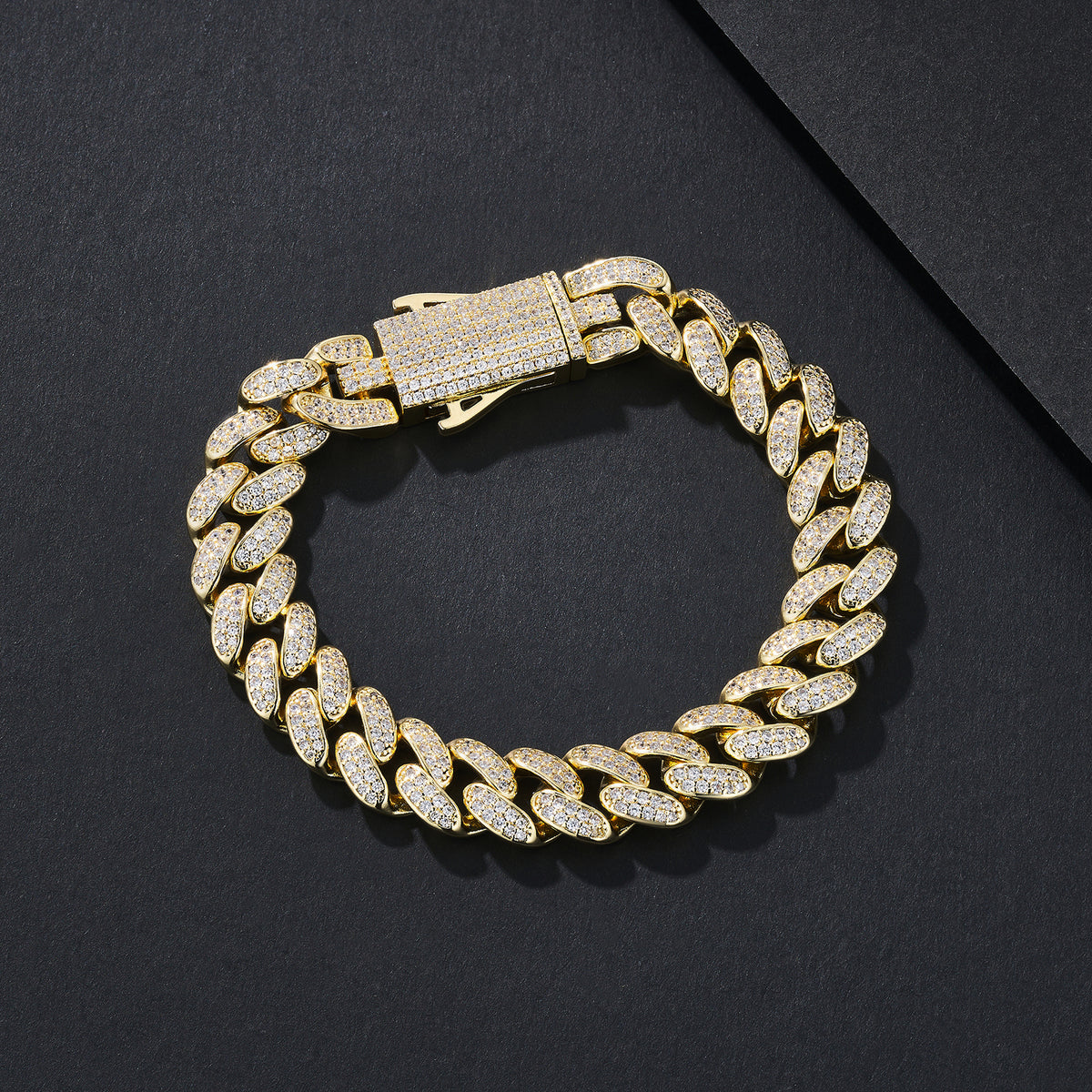 10mm Gloss-Prong Iced Miami Cuban Bracelet