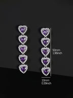 Iced Heart Drop Earrings