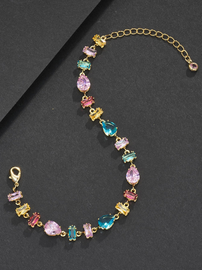 Multicolor Square Gemstone Bracelet Main Image