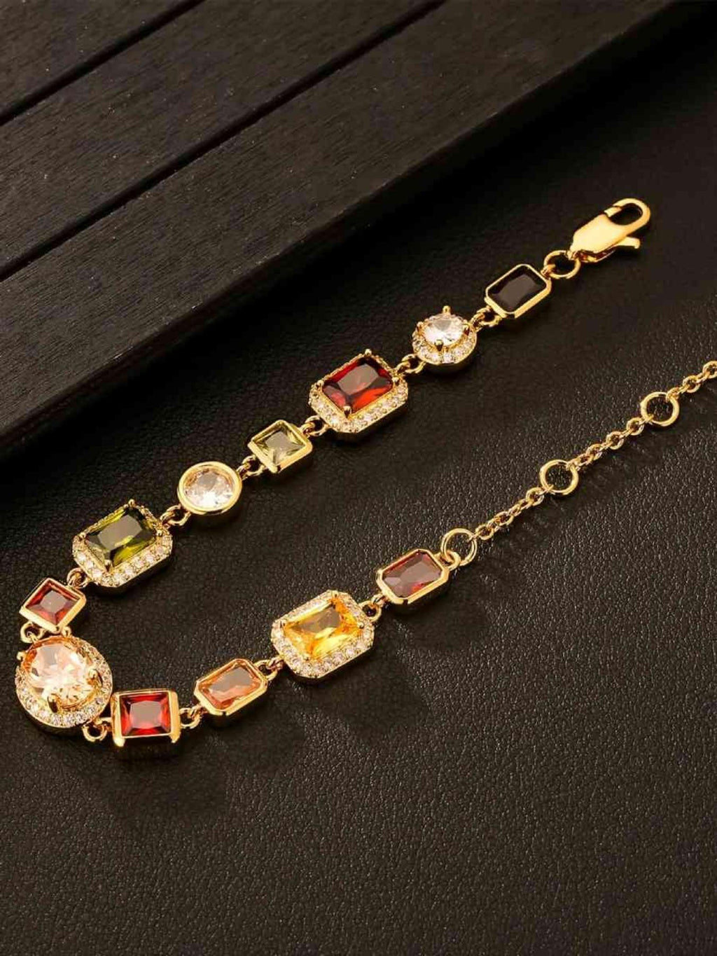 Multicolor Gemstone Link Bracelet