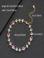 Pink Oval Gemstone Bracelet