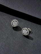 Iced Round Cluster Stud Earrings
