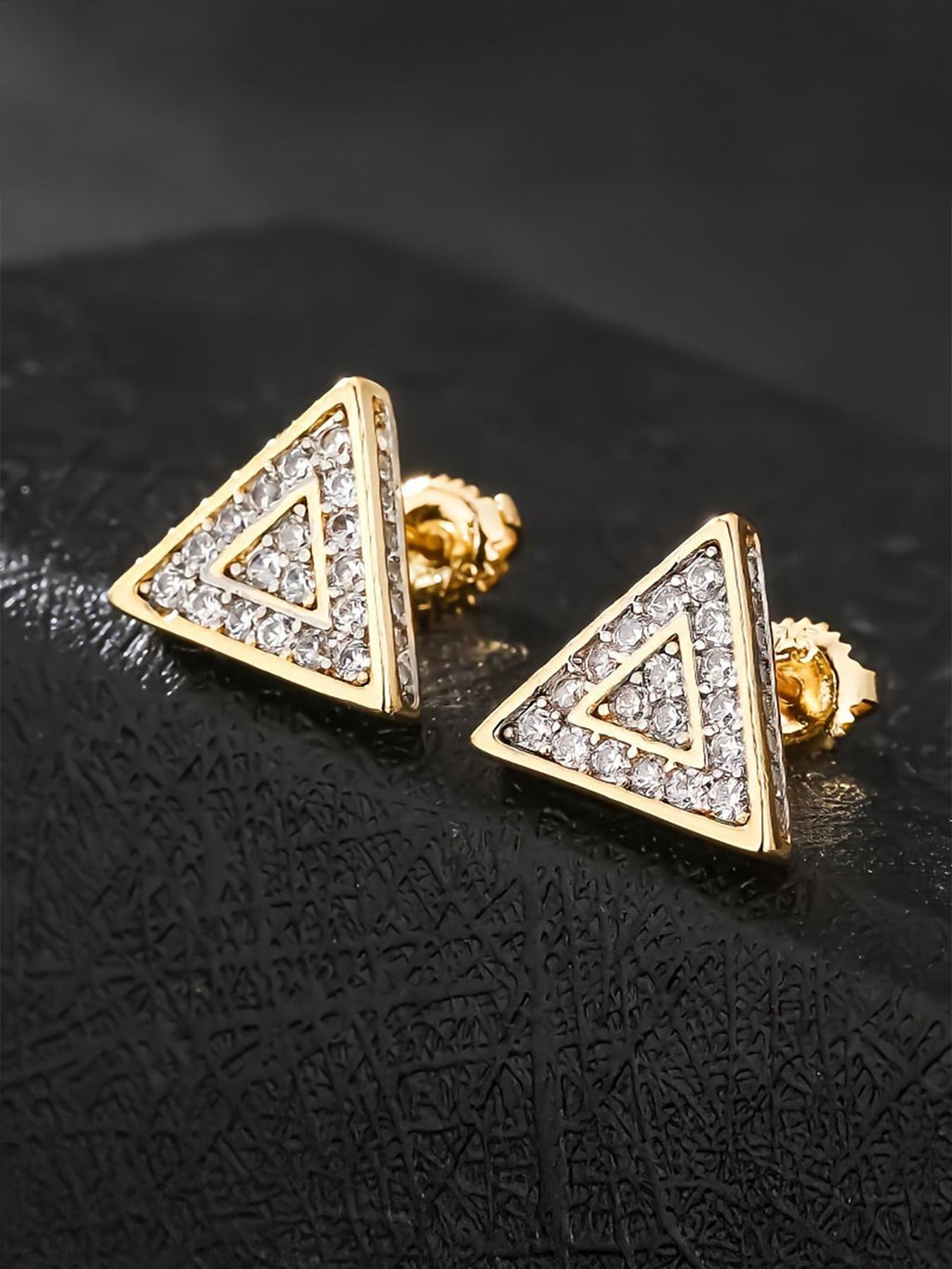 Triangle Iced Stud Earrings