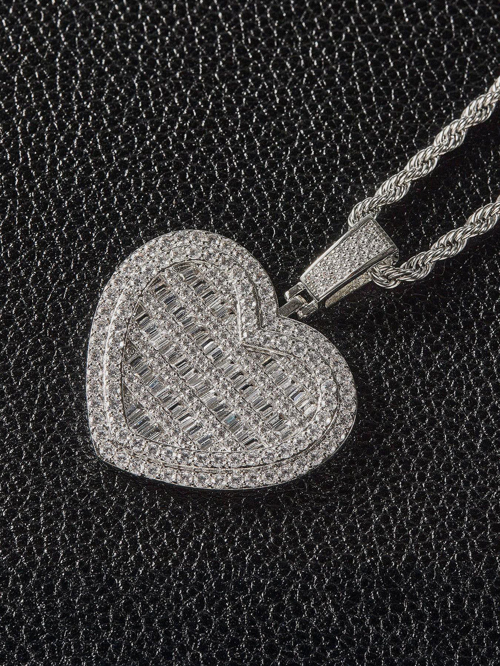 Fully Iced Heart Pendant