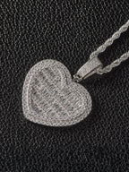 Fully Iced Heart Pendant