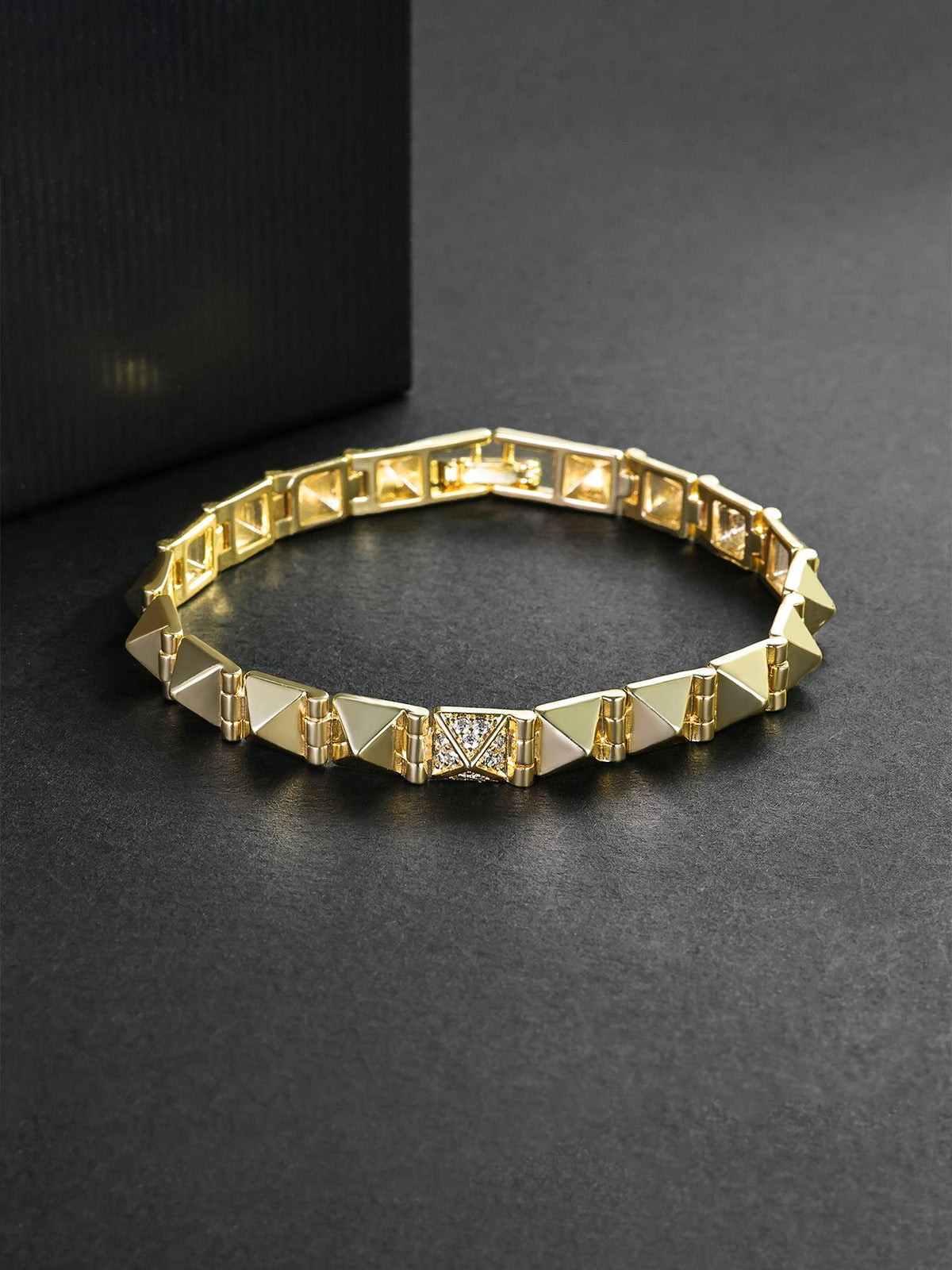 Pyramid Spike CZ Bracelet