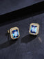 Blue Gem Iced Stud Earrings