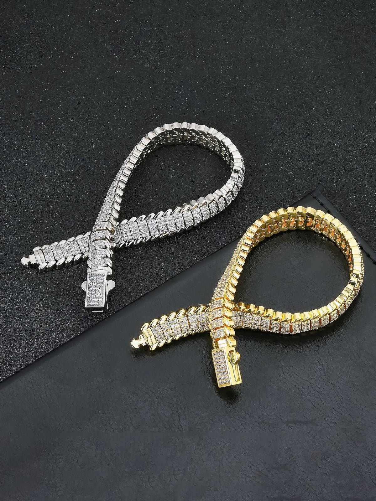9MM Full-Iced Herringbone Bracelet