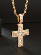 20mm Iced CZ Cross Pendant