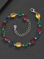 Multicolor Oval Gemstone Bracelet