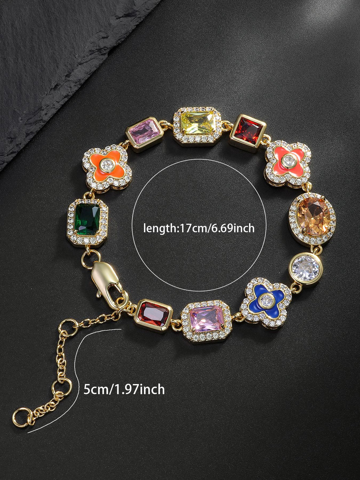 Flower Cross Tennis Bracelet
