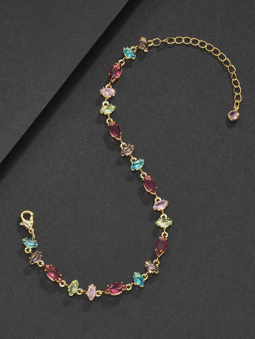 Multicolor Mixed-Cut Gemstone Bracelet