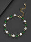 Two-Tone Green Heart Charm Bracelet