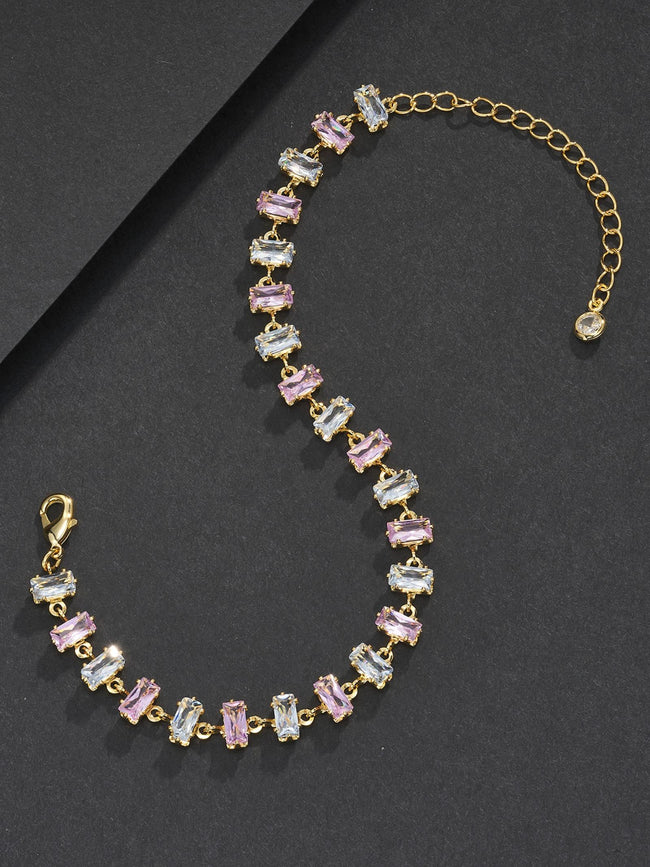 7mm Pink Baguette Bracelet Main Image