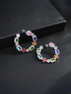 Colorful Enamel Cross Stud Earrings