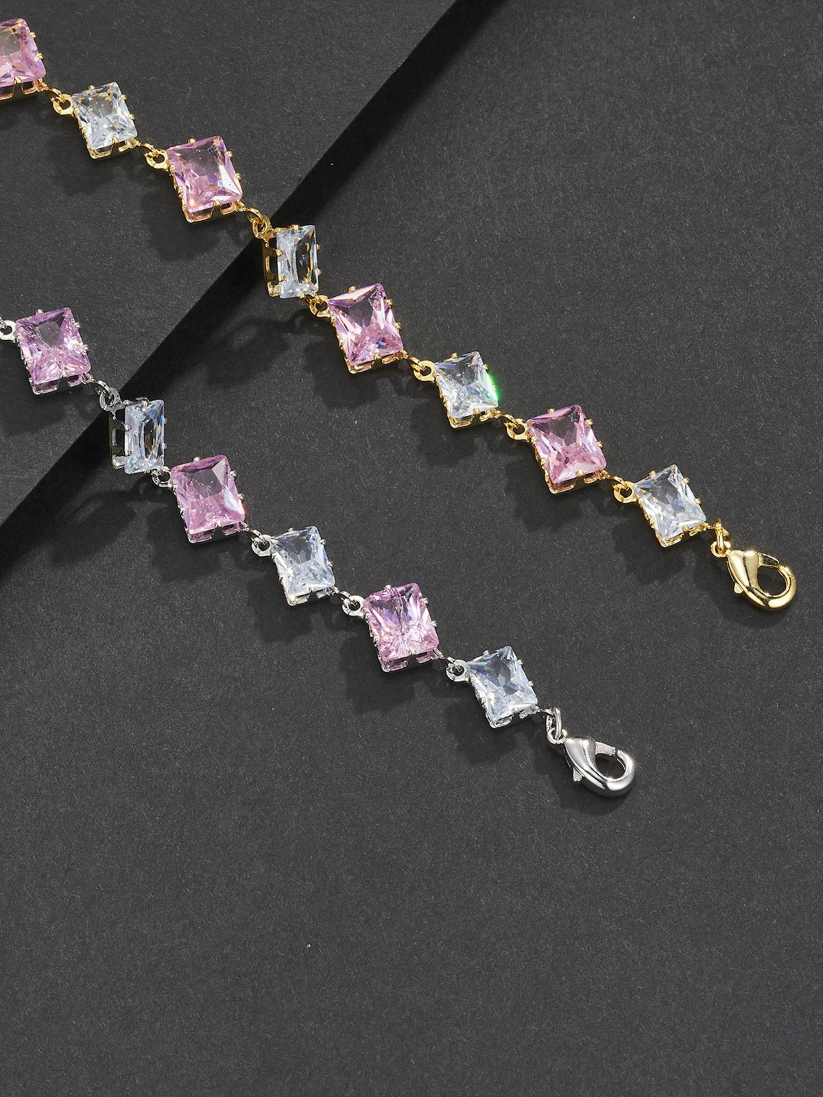 6mm Pink Baguette Bracelet