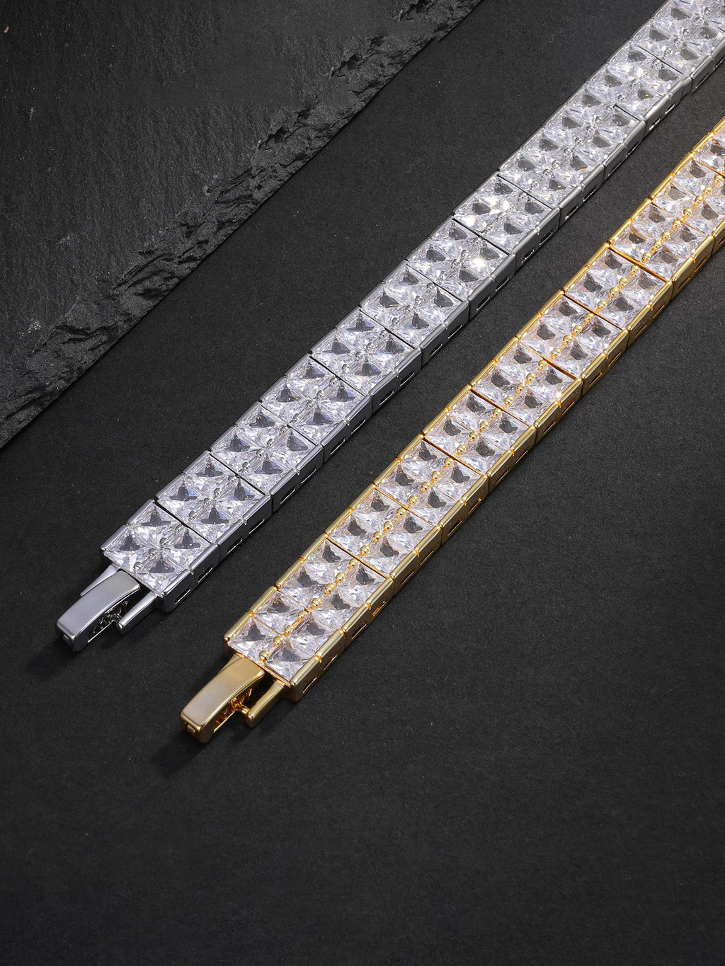 Double Row Cube CZ Bracelet