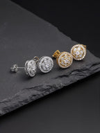 Iced Flower Cluster Stud Earrings