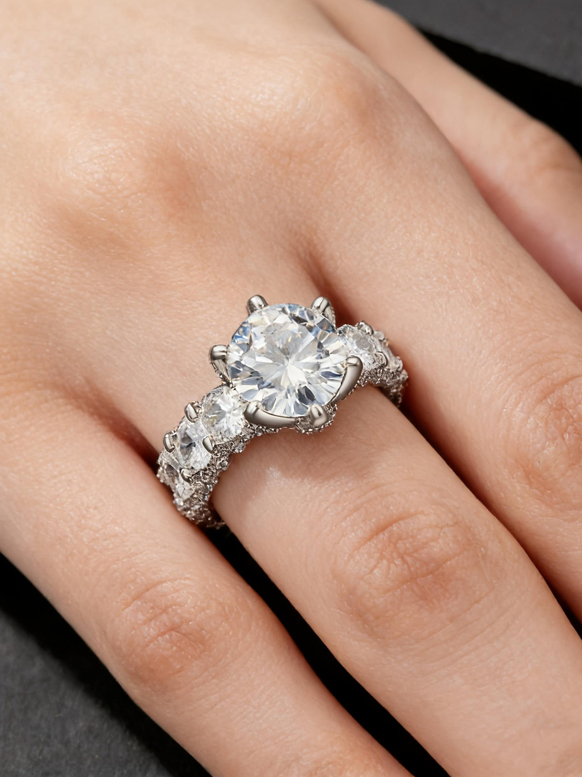 Prong Ice Crown Ring