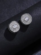 Round CZ Street Stud Earrings