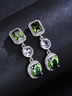 Emerald Green CZ Stud Earrings