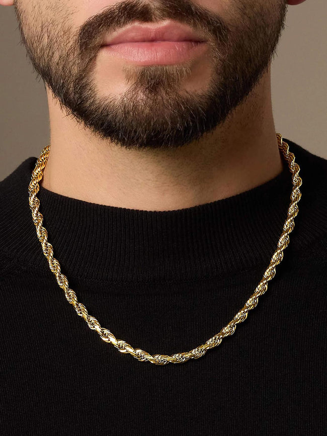 6.5mm Gold Rope Chain Hover Image