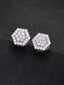 Iced Hexagon CZ Stud Earring Set