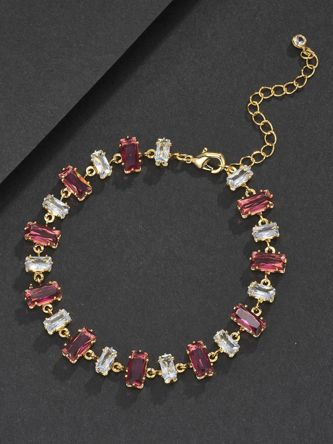 9mm Red Baguette Bracelet Hover Image