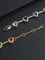 Multicolor Heart CZ Bracelet