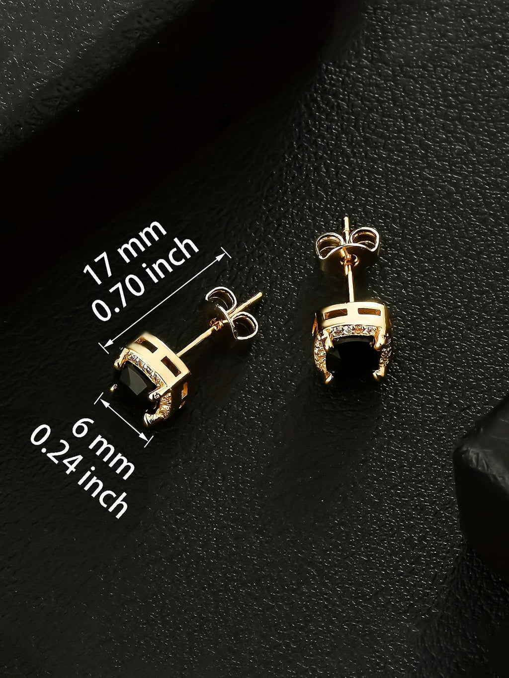 6mm Square CZ Stud Earrings