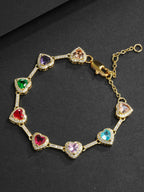 Multicolor Heart CZ Bracelet