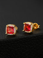 6mm Square CZ Stud Earrings