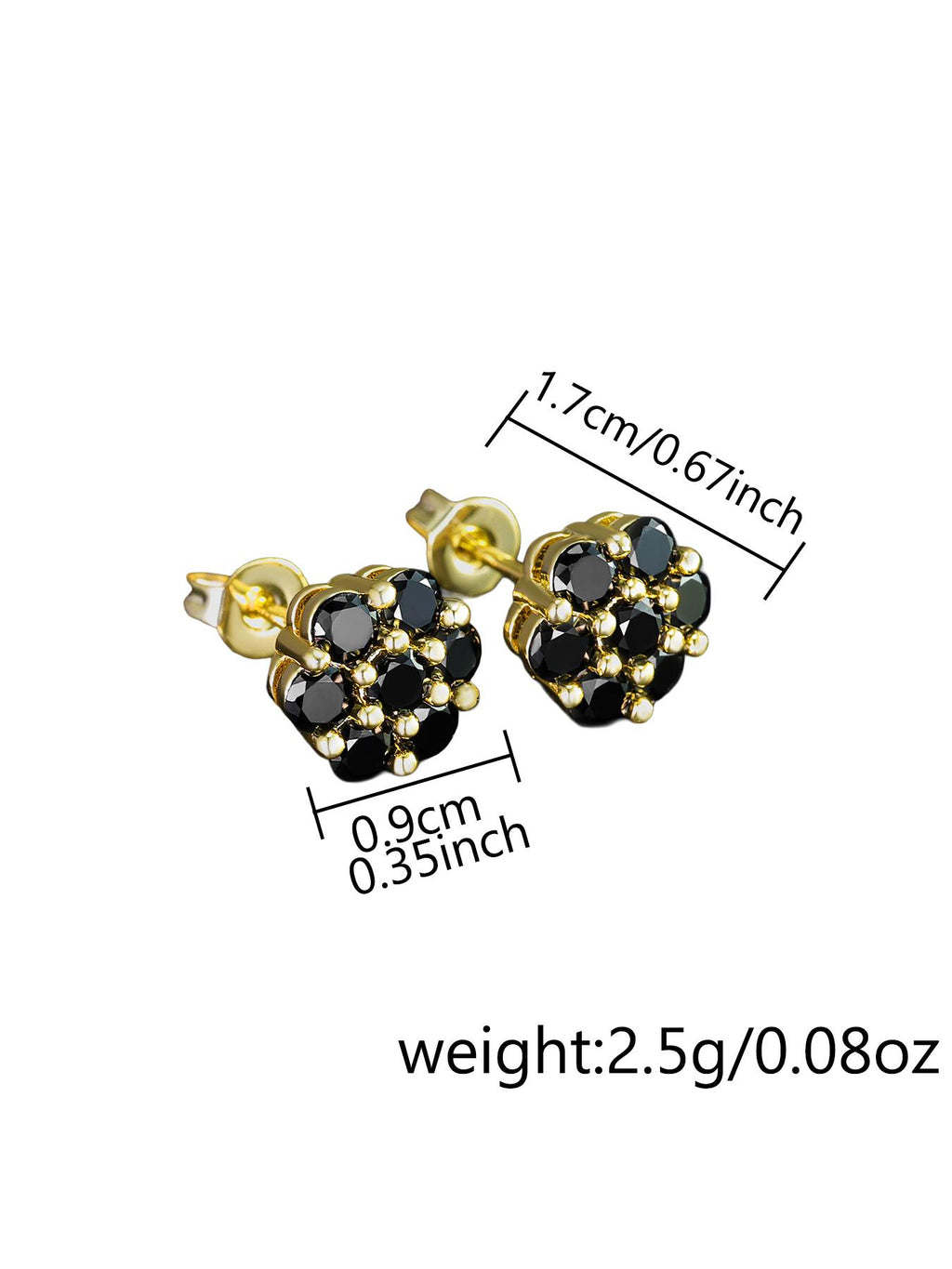 Black Plum Blossom Stud Earrings