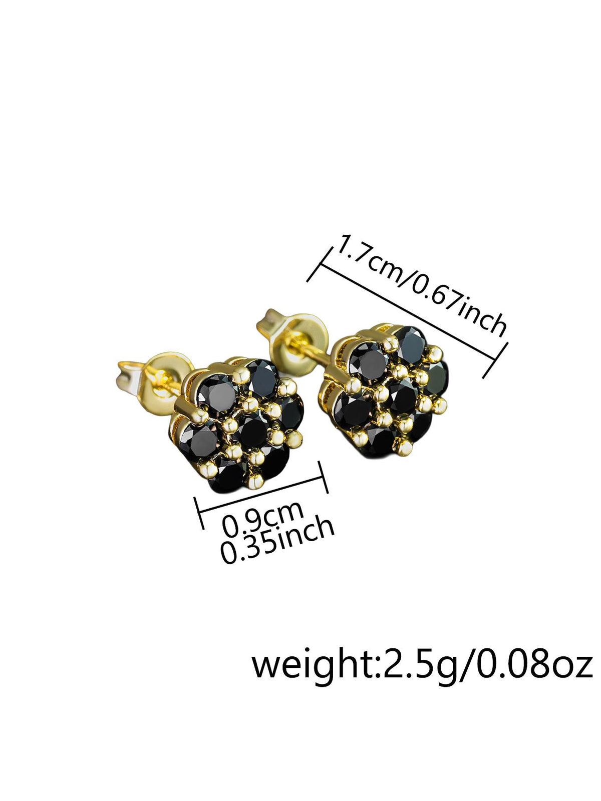 Black Plum Blossom Stud Earrings