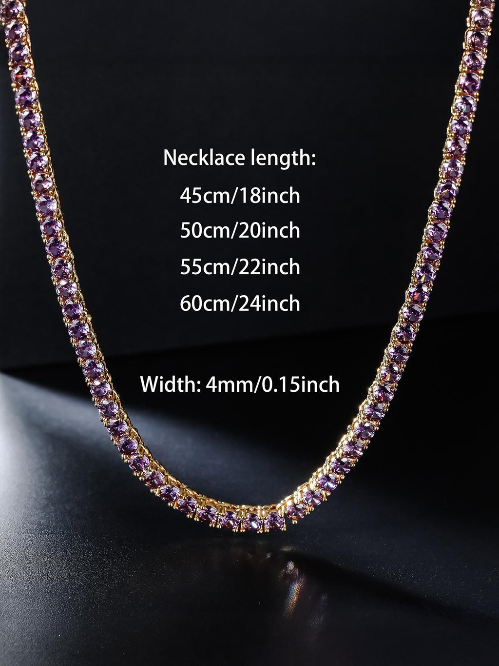 4mm  Orange CZ Tennis Chain