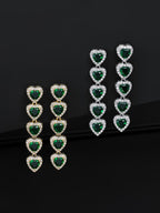 Iced Heart Drop Earrings