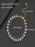 7mm Pink Baguette Bracelet