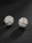 Iced Half-Halo Cross Stud Earrings