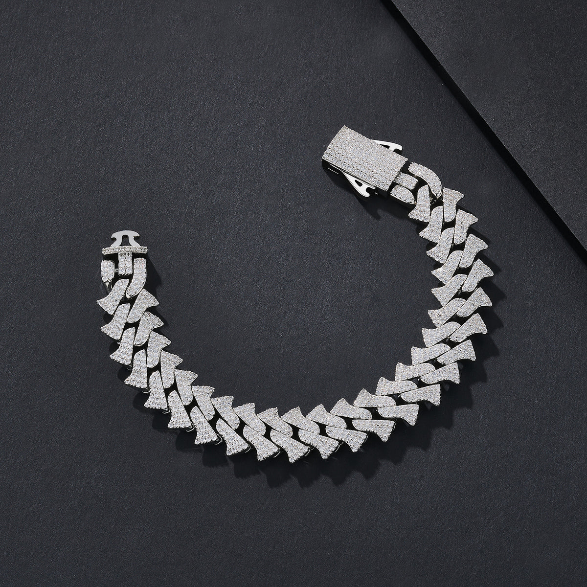 15mm Slim Bling Iced Miami Cuban Bracelet
