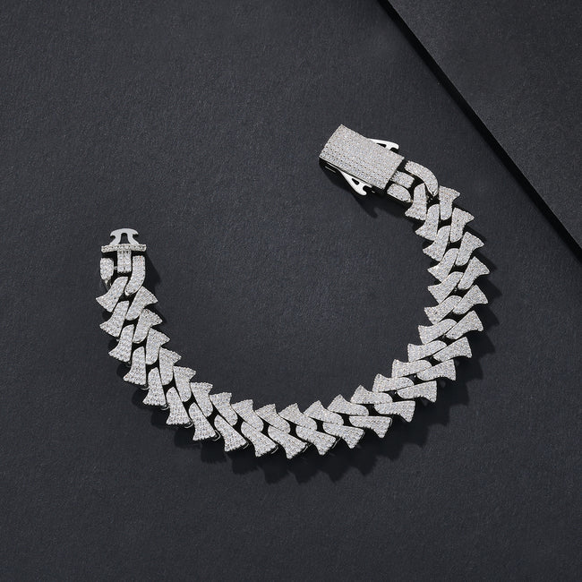15mm Slim Bling Iced Miami Cuban Bracelet Hover Image