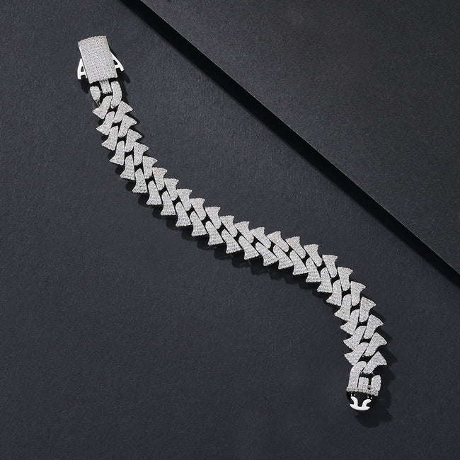 15mm Slim Bling Iced Miami Cuban Bracelet Main Image
