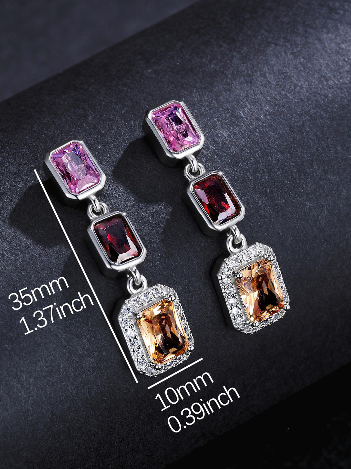 Colorful Iced Stud Earrings