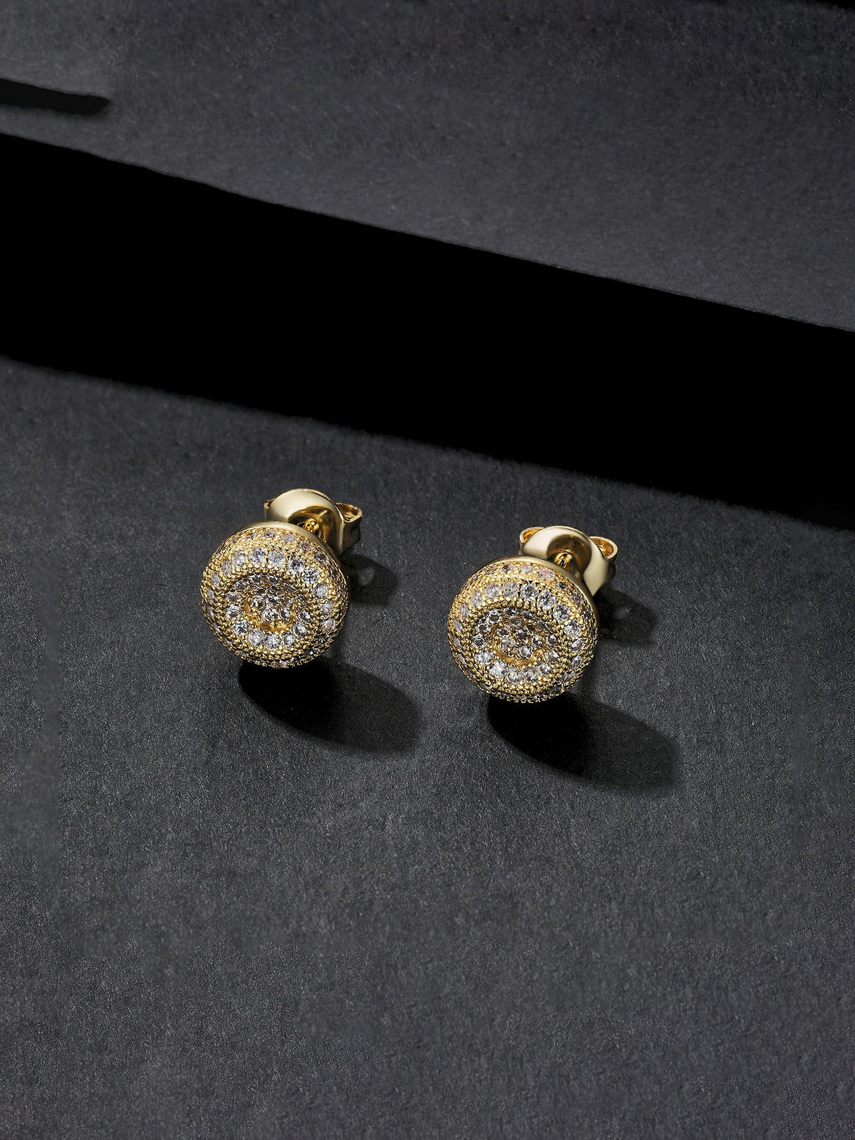 Round Iced Street Stud Earrings